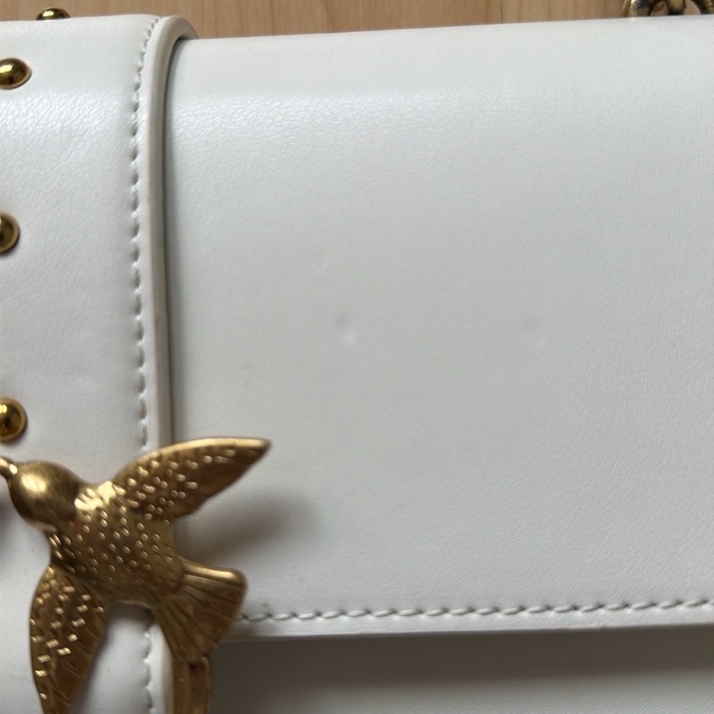 Pinko white leather crossbody shoulder bag purse - Picture 4 of 15